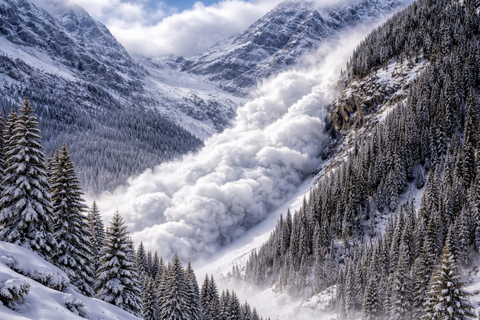 Под контролем спасателей в горах Алматы спущена крупная лавина