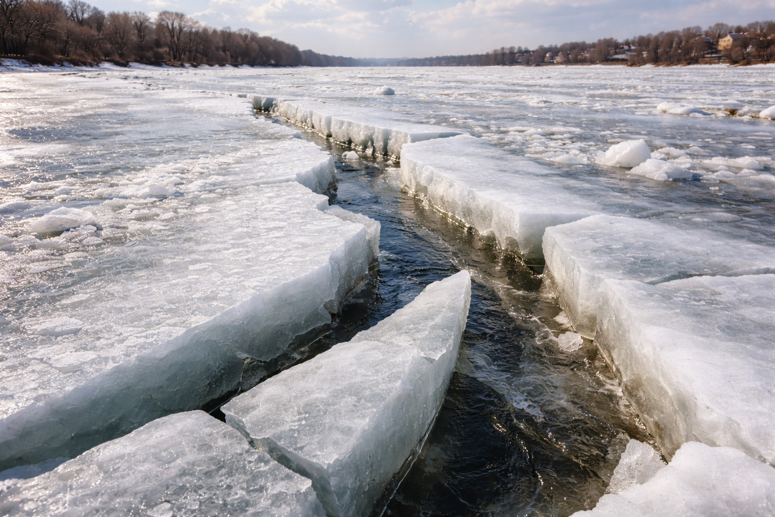 Для предотвращения паводков на реке Иртыш провели взрывные работы