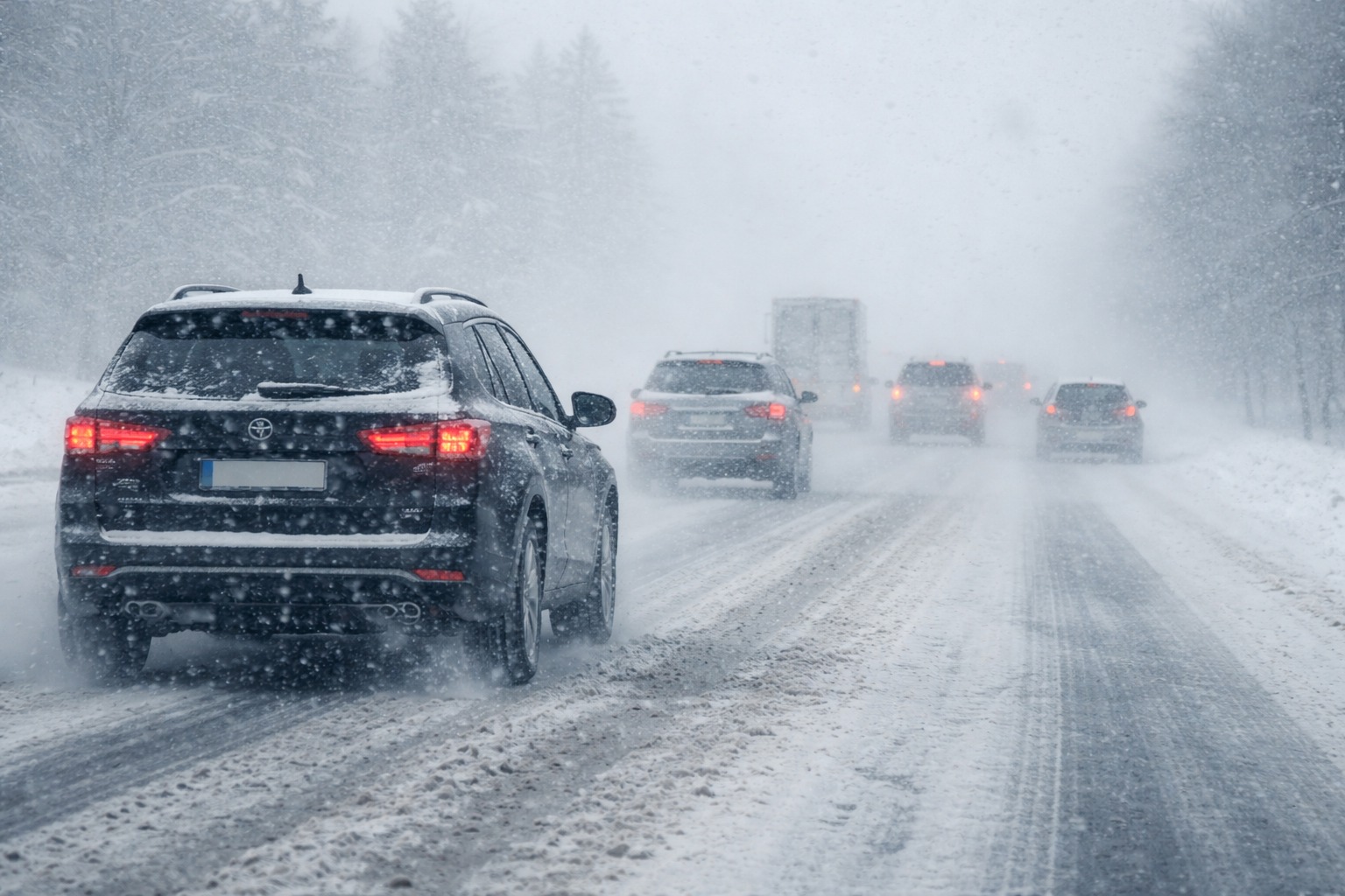 На дорогах Казахстана ограничили движение из-за снега и метели