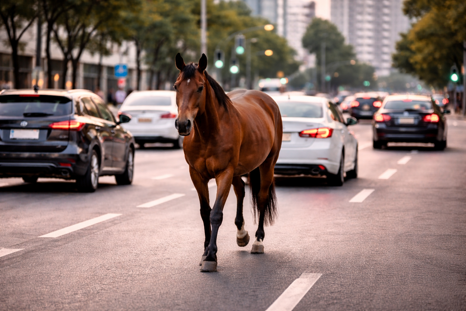 На улице Тараза ребенок на лошади столкнулся с автомобилем