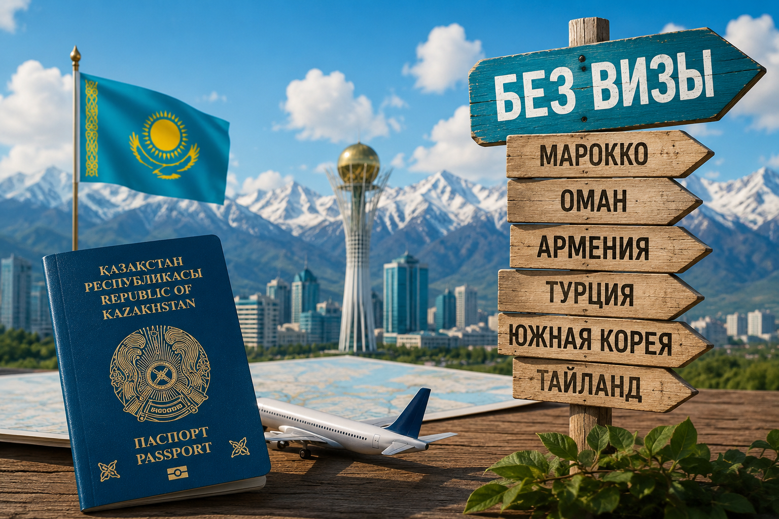 Какие страны смогут посетить казахстанцы без визы в 2026 году