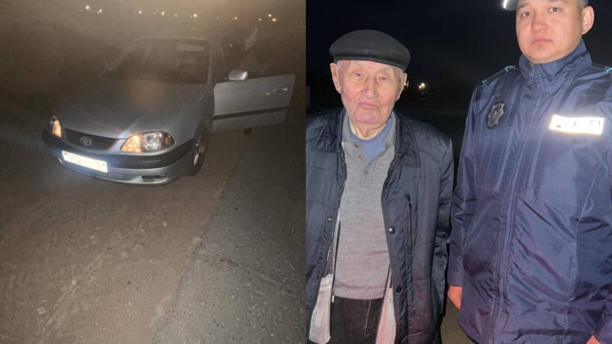 На дороге в Павлодарской области полицейские спасли заблудившегося пожилого человека