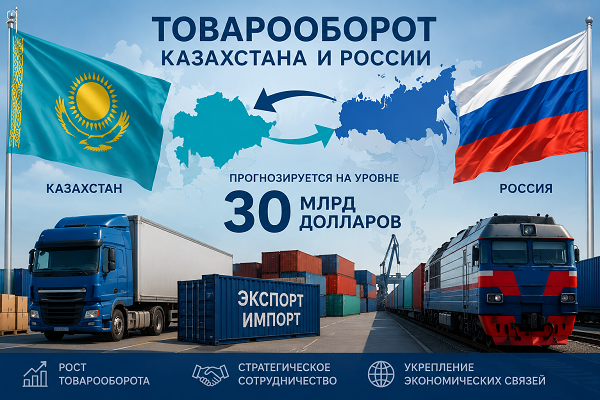 Товарооборот Казахстана и России может достичь 30 млрд долларов
