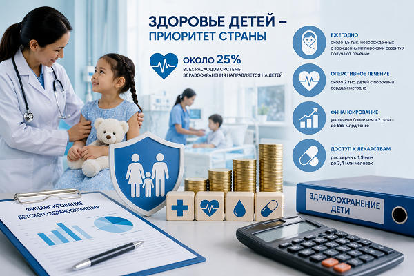 Финансирование детского здравоохранения в Казахстане превысило 585 млрд тенге