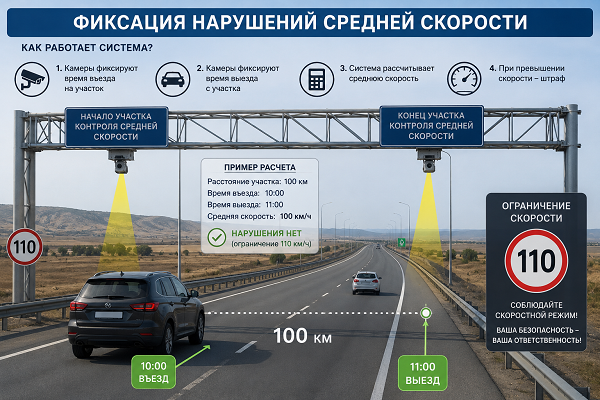 На трассе Тараз – Шымкент вновь начали фиксировать среднюю скорость