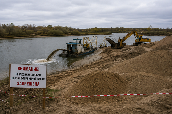 Более 113 тысяч кубометров песка незаконно добыли из русла Тобола