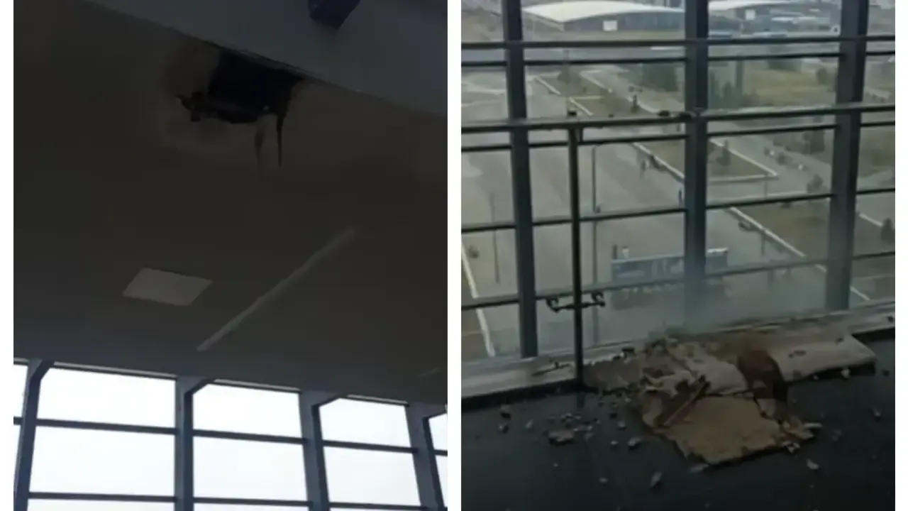 В Астане потолок частично обрушился на вокзале Нурлы жол