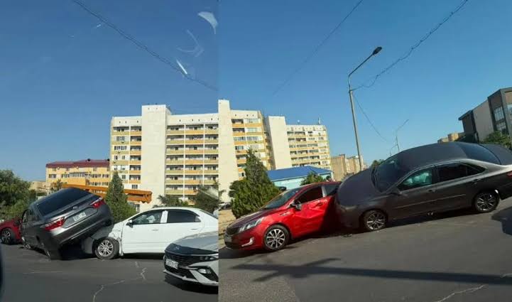 В Актау произошло тройное ДТП