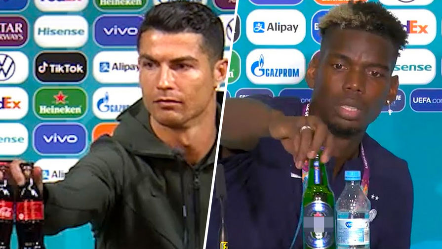 В УЕФА потребовали от футболистов не трогать бутылки спонсоров на пресс-конференциях 