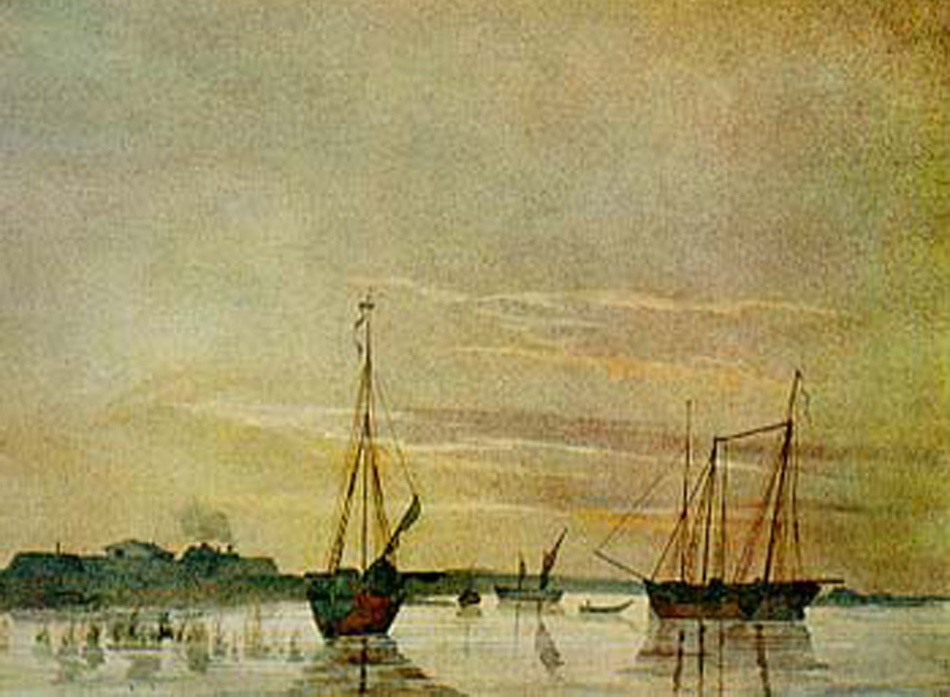 Живописный вид на Аральское море.Зарисовка Тараса Шевченко